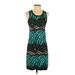 Banana Republic Issa London Collection Casual Dress - Shift Scoop Neck Sleeveless: Blue Zebra Print Dresses - Women's Size X-Small