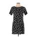 AX Paris Casual Dress - Shift Crew Neck Short sleeves: Black Polka Dots Dresses - Women's Size 10