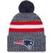 Men's New Era Navy England Patriots 2023 Sideline Cuffed Knit Hat With Pom