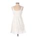 Guess Jeans Casual Dress - A-Line Scoop Neck Sleeveless: White Solid Dresses - Women's Size 5