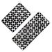Black/White 0.1 x 20 W in Kitchen Mat - Evideco Martha Geometric Tile-Print Kitchen Runner Mats, Non-Slip, Low-Profile, Universal Fit-32"/47" L x 20" W | Wayfair