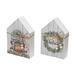 iH casadécor 2 Piece Christmas MDF House Shape Block w/ Ribbon Set, Wood | 6 H x 1.4 W x 4 D in | Wayfair XM-FA1009(2)