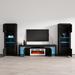 Meble Furniture Soleo Entertainment Center for TVs up to 88" w/ Electric Fireplace Included Wood in Black | Wayfair SOLEO-WHEF-BKBK-ENT-BLACK