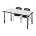 Regency Romig Kee Adjustable Height Rectangle 2-Student Activity Table & Chair Set Wood/Metal in White | 34 H x 60 D in | Wayfair MT6030WHAPGY45BK