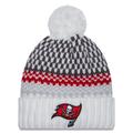 Women's New Era White Tampa Bay Buccaneers 2023 Sideline Cuffed Knit Hat with Pom