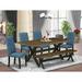 Red Barrel Studio® 6 - Person Acacia Solid Wood Dining Set Wood/Upholstered in Brown | 30 H x 40 W x 72 D in | Wayfair