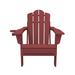 Rosecliff Heights Plastic/Resin Folding Adjustable Back Adirondack Chair w/ Cup Holder Plastic/Resin in Red | 35.8 H x 29.4 W x 32.9 D in | Wayfair