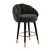 TOV Furniture Myla Salmon Swivel Counter Stool Wood/Upholstered/Velvet in Black | 39.6 H x 23 W x 22.5 D in | Wayfair TOV-D68243