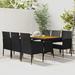 Winston Porter Outdoor Wicker Table & Chairs PE Rattan Wood/Wicker/Rattan in Black | 28.3" H x 51.2" W x 27.6" D | Wayfair