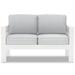 Ebern Designs Lazaya 50" Wide Outdoor Loveseat Metal in Gray/White | 25 H x 50 W x 26 D in | Wayfair E912B31CFF874333846E443859EB2AB3