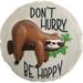 Arlmont & Co. Nylyn Nylyn Sloth, Don't Hurry Be Happy Garden Art Resin/Plastic | 1 H x 10 W x 10 D in | Wayfair CDAD388452EA42419A838147324BD117