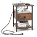 17 Stories Weitman 1 - Drawer Steel Nightstand in Rustic Wood/Metal in Brown | 21.5 H x 16 W x 16 D in | Wayfair C35A035309774FF9B7360FA3B5A926CA