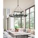 Gracie Oaks Yetty 18-Light Candle Shaped Modern Industrial Dimmable Iron Pendant Lamp in Black | 29.52 H x 39.37 W in | Wayfair