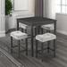 Red Barrel Studio® Stiltner Rectangular 36.00" L x 36.00" W Dining Set Wood in Gray/Black | 36 H x 36 W x 36 D in | Wayfair