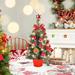 The Holiday Aisle® Tabletop Christmas Tree w/ LED String Lights 45Cm Height Christmas Pine Tree, Gold in Red | 17.7 H x 10 W x 10 D in | Wayfair