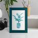 Red Barrel Studio® Watercolor House Plant VI -Framed Print W/Glass Paper, Solid Wood in Black/Blue/Green | 8 H x 6 W x 1 D in | Wayfair