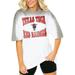 Women's Gameday Couture White/Gray Texas Tech Red Raiders Campus Glory Colorwave Oversized T-Shirt