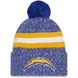 Men's New Era Blue Los Angeles Chargers 2023 Sideline Cuffed Knit Hat With Pom