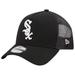 Men's New Era Black Chicago White Sox A-Frame 9FORTY Trucker Adjustable Hat