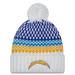 Women's New Era White Los Angeles Chargers 2023 Sideline Cuffed Knit Hat with Pom