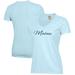 Women's Light Blue Maine Black Bears Script Logo Comfort Wash V-Neck T-Shirt