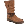 Pavers Ladies Zip Up Calf Boots - Tan Size 7 (40)