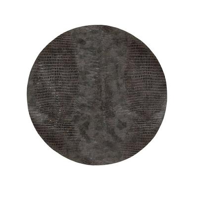 Front of the House RTL017BRL23 12" Round Sumatra Faux Leather Placemat - Graphite, Gray
