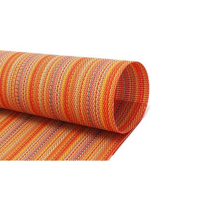 Front of the House RTL020ORV83 Rectangular Metroweave Woven Vinyl Placemat - 18 1/4" x 12", Oranges, Multi-Colored