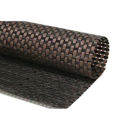 Front of the House XPM055COV83 Rectangular Metroweave Woven Vinyl Placemat - 14" x 11", Copper, Brown