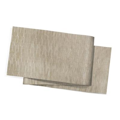 Front of the House XRU007TAV80 Rectangular Metroweave Woven Vinyl Runner - 72" x 14", Tan, Beige
