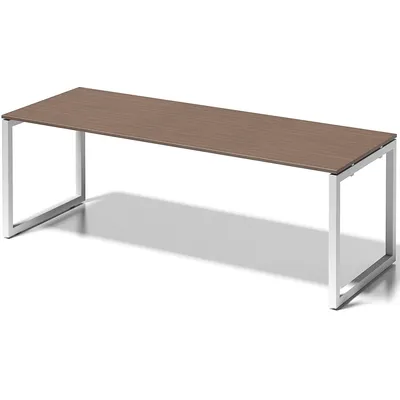 Bisley Schreibtisch Cito BxTxH 220x80x74cm nußbaum Gestell verkehrsweiß Image