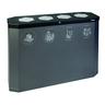 Sixco Recycling-Station-4fach, 4 x 45 Liter, eisenglimmer, mit Klappen aus Edelstahl