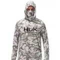 HUK Fishing Shirts UPF 50+ Face Cover Fishing Clothes Sun Uv Protection Camouflage Hoodie Men's Face