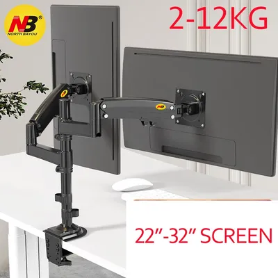 NB H180 17"-27" 22"-32"Double monitor desk Holder Arm Gas Spring Full Motion LCD TV Mount 2-9kg