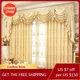 Jacquard Gold Curtains for Living Room Luxury Curtains for Bedroom Embroidered Backdrop Windows