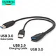 30cm USB 3.0 Female To Dual USB Male Data Hub Power Adapter Y Splitter USB Charging Power Cable Cord