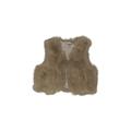 Faux Fur Vest: Tan Print Jackets & Outerwear - Kids Girl's Size 110