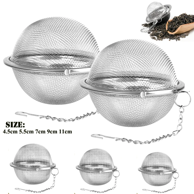 1-5 stücke Edelstahl Tee-ei Kugel Locking Spice Tee Ball Sieb Mesh-ei Tee Filter Siebe Küche Zubehör Image