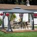 10 x 10 ft Outdoor Patio Canopy Gazebo with Ventilated Double-Tier Roof and Detachable Mesh Screens