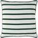 Aurum Stripe Holiday Dark Green Feather Down or Poly Filled Throw Pillow 18-inch