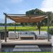 13 x 10 ftVersatile Polyester Outdoor Pergola with Retractable Canopy, Ideal for Gardens, Terraces, and Backyards