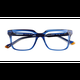 Unisex s square Crystal Dark Blue Acetate Prescription eyeglasses - Eyebuydirect s Sandie
