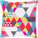 Figura Geometric Modern White Feather Down or Poly Filled Throw Pillow 20-inch