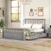 Queen Size Wood Platform Bed with Two Drawers and Wooden Slat Support