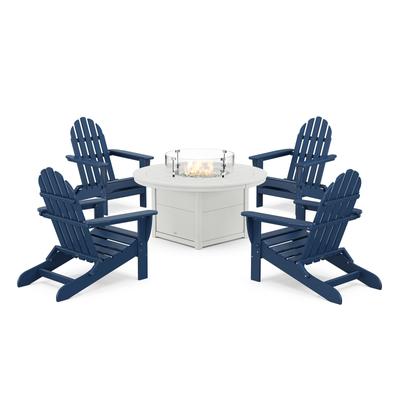 POLYWOOD 6-piece Conversation Set with Fire Pit Table