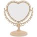 Mirror Makeup Heart Vanity Tabletop Cosmetic Table Vintage Magnifying Desktop Double Dressing Sided Mirrors Shaped Desk