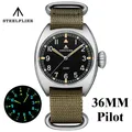 STEELFLIER-Montre Pilote à Quartz de Luxe SF745 Verre Saphir Swiss Shoous Boîtier de 36mm