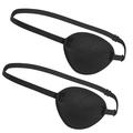 2pcs Single Eye Mask 3D Stereo Comfort Sponge Shading Cover Training Pirate Toy Eye Patch Eye Mask for Children Adult Kids (Black)