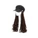 Women Hair Wig One-Piece Hat Wig Long Curly Wig Fashion Hairpiece Hair Extension Hat Light Brown