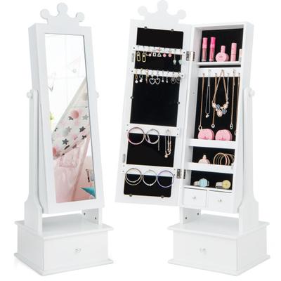 Costway 2-in-1 Kids Play Jewelry Armoire with Full...